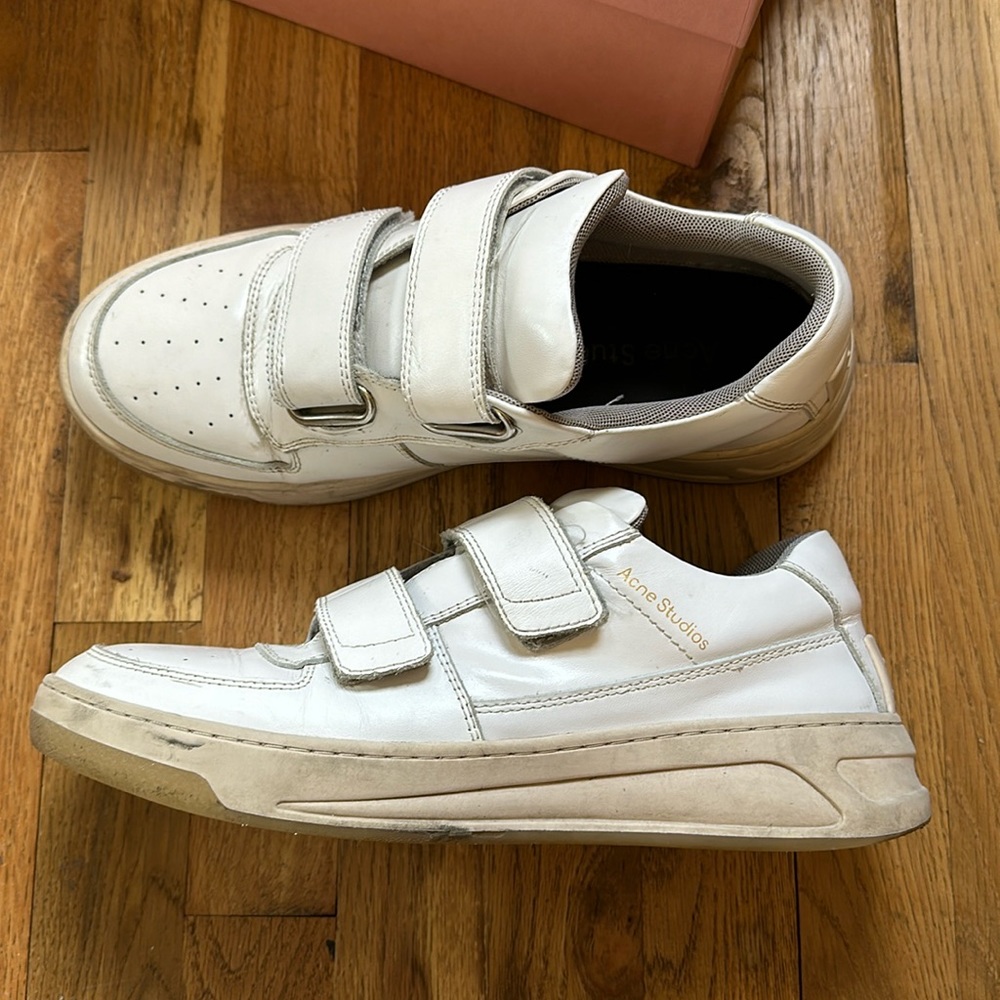 ACNE STUDIOS Velcro Sneaker Shoe Chunky Low White Logo with Box 10.5, 44